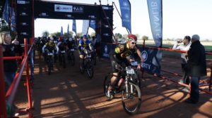 Mountain bikers start stage one of the Liberty Waterberg Encounter