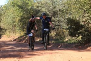 Giving a high five to each other on stage one of the Liberty Waterberg Encounter