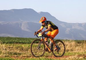 A rider moving along a grassy section during the Around the Pot 100 Miler. Photo: Oakpics