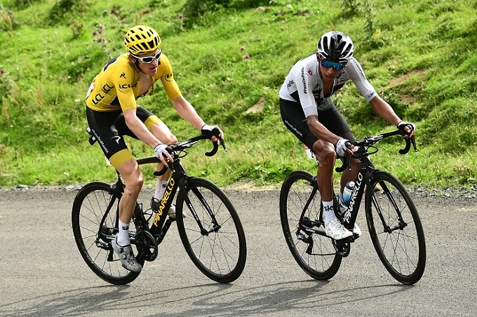 Team Sky's Geraint Thomas and Egan Bernal