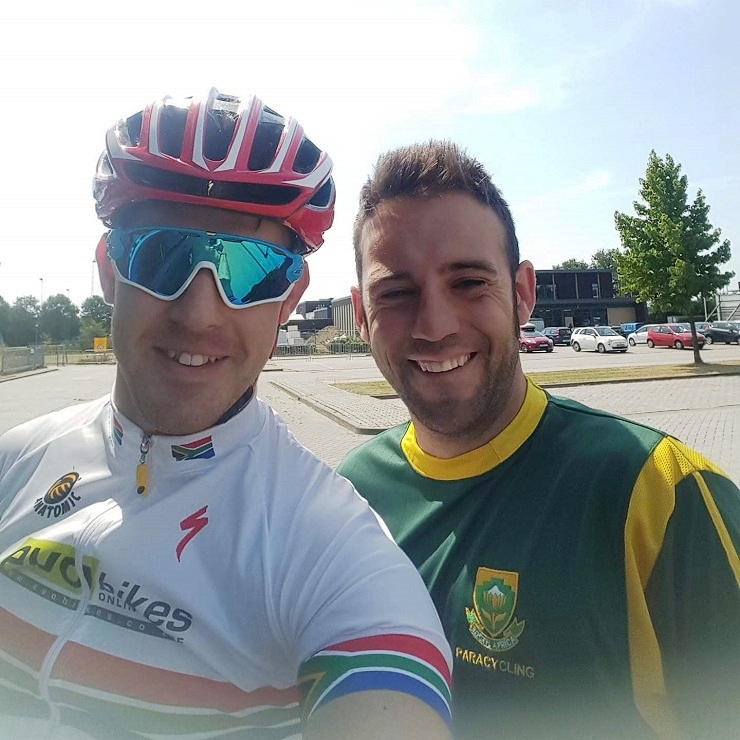Rio paralympian Goldy Fuchs, pictured with his Spanish manager Ruben Jimenez