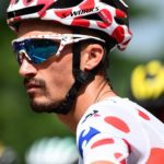 Quick-Step Floors' Julian Alaphilippe in the polka dot jersey on stage 19 of the Tour de France