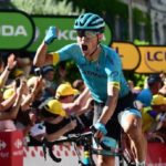 Astana Pro's Magnus Cort Nielsen came out on top in a three-man final sprint to win stage 15 of the Tour de France today. Photo: ASO/Alex Broadway