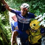 Philippe Gilbert after he suffered a fall on stage 16 of the Tour de France
