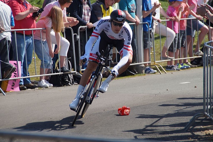 Groupama-FDJ's Georg Preidler, pictured here at the Giro d'Italia two years ago, sprinted to victory on the 129km sixth stage of the Tour de Pologne at the Bukovina Resort yesterday. Photo: Photo credits