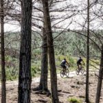 Riders moving through a dry, wooded forest during stage three of the Dr Evil Classic. Photo: oakpics.com