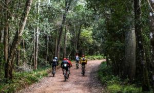 Riders also rode through a more dense and lush forest section during stage three of the Dr Evil Classic. Photo: oakpics.com