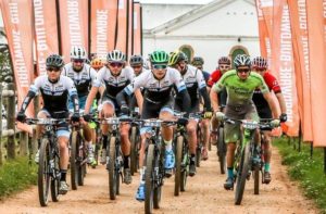 Riders setting off for stage three of the Dr Evil Classic. Photo: oakpics.com