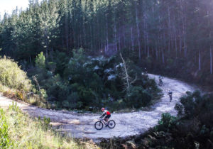Dr Evil Classic stage two riders in action forest