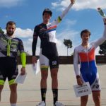 South Africa's Jean Spies (middle) won the keirin event at the UCI-graded GP Framar in Prague, Czech Republic, at the weekend. Photo: Jean Spies/Instagram