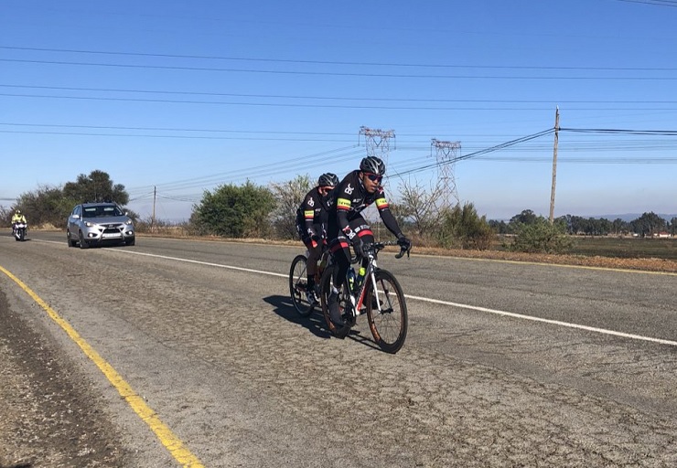 BCX's Nolan Hoffman (front) and Chris Jooste pictured at the head of affairs during the Race for Victory today. Photo: Team BCX