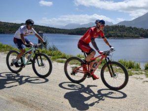 Alan Hatherly (left) and Simon Andreassen won the stage three time-trial of the Cape Pioneer Trek. Photo: Carli Smith