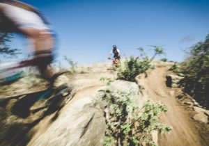 A motion shot of riders going through a drier section during stage three of the Berg and Bush 'Great Trek'. Photo: Em Gatland