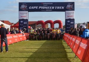 Riders pictured at the race village moments before the start of stage one of the Cape Pioneer Trek. Photo: Marike Cronje