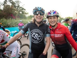 Jennie Stenerhag (left) and Mariske Strauss all smiles before the start of the Wines2Whales Chardonnay. Photo: Greg Beadle