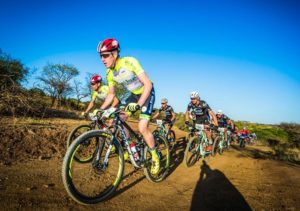 PYGA Euro Steel's Matthys Beukes leading the way during stage two of the Berg and Bush 'Descent'. Photo: Tobias Ginsberg