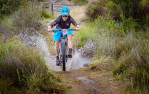 The U MTB Stage Race prologue rider & water