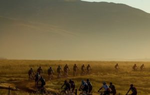 Riders moving through a dusty and murky veld section during stage three of the Wines2Whales Chardonnay. Photo: Greg Beadle