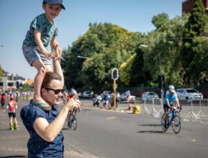 It was a family occasion for spectators at the 947 Cycle Challenge. Photo: 947 Cycle Challenge