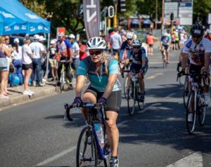 A rider coasting through during the 947 Cycle Challenge. Photo: 947 Cycle Challenge