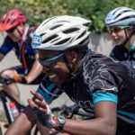 A rider waving to the camera during the 947 Cycle Challenge. Photo: 947 Cycle Challenge