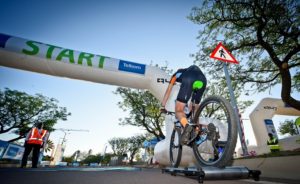 A mountain biker trains ahead of the 947 MTB Challenge