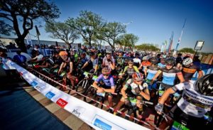 Riders line up ahead of the 947 MTB Challenge