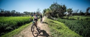 Mountain bikers enjoying the scenic route at the 947 MTB Challenge