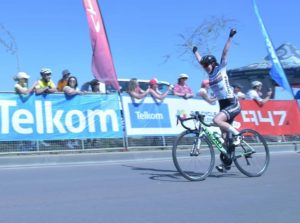 Carla Oberholzer was delighted to end her highly successful season with a victory at one of the country's "big three" classics, the 947 Cycle Challenge today. Photo: Supplied