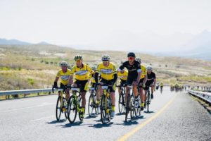 A team enjoys the route and scenery at the Double Century