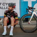 Steven van Heerden, who finished second, pictured sitting down and looking on at the 947 Cycle Challenge today. Photo: Telkom 947 Cycle Challenge