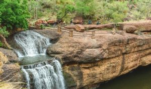 A spectacular waterfall feature showing itself off during the sixth Trailseeker Series event. Photo: Facebook/Nissan Trailseeker