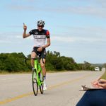 The race winner crossing the line at the Steak Race. Photo: Sakkie/Masterspe