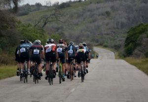 A shot from behind of a bunch of cyclists during the Steak Race. Photo: Sakkie/Masterspe