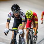 Despite having a target on his back, Steven van Heerden (front) defended his title in the points race at the SA National Track Championships yesterday. Photo: Owen Lloyd