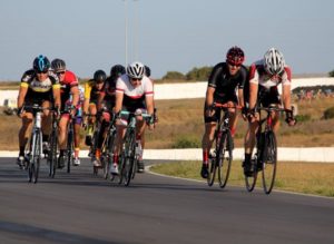 Riders moving onto a straight section during the criterium at the Festival of Cycling. Photo: East Cape Cycling