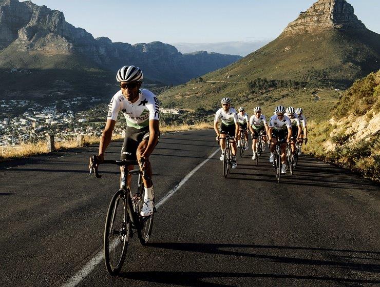 DiData's Amanuel Gebrezgabihier (front) will target the team's GC ambitions at the UAE Tour. Photo: Stiehl Photography