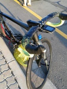 A close-up of the damage done to Dylan Girdlestone bicycle