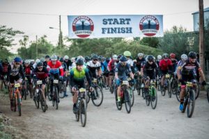 Riders at the start line of the Swartberg100