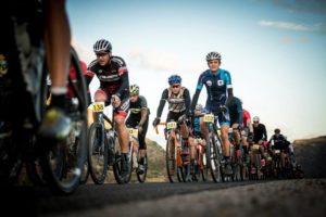 Mountain bikers in action during the Swartberg100