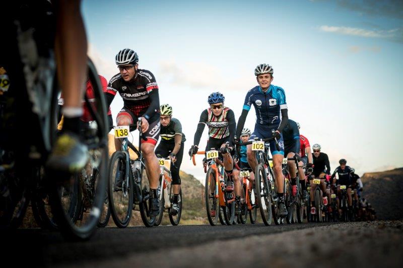 Mountain bikers in action during the Swartberg100