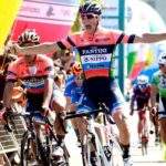 Nippo Vini Fantini Faizanè's Giovanni Lonardi crossing the line to win the fifth and final stage of the Tour de Taiwan today. Photo: facebook.com/Tour-De-Taiwan