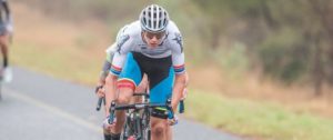 Under-23 national champion Marc Pritzen showing off his stripes during stage one of the Tour of Good Hope. Photo: Henk Neuhoff Photography