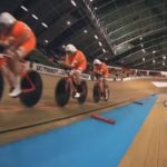 Team Netherlands in action during day one's men team sprint at the Track Cycling World Championships a couple of days ago. Photo: UCI/Facebook