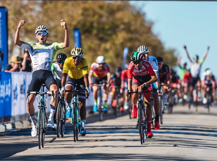 Gustav Basson, pictured winning stage two of the Tour of Good Hope