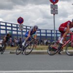 Maximilian Schachmann (centre) won stage four of the Tour of the Basque Country