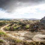 Team Giant Off-Road Australia make their move on the first climb out of Alexandra
