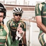 David Maree (left) won the points race at the African Continental Track Championships