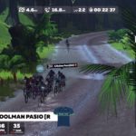 Ashleigh Moolman Pasio finished third in the Watopia Cup virtual race tonight. Photo: Live stream/Zwift
